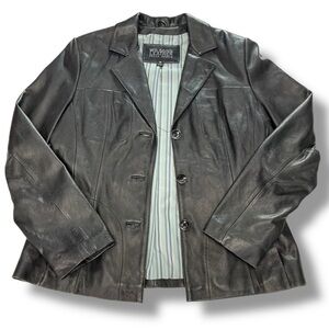 Vintage Y2K Wilson Women's Black Leather Jacket